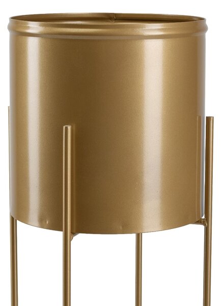 KOVOVÝ KVĚTINÁČ SE STOJÁNEM GOLDEN 95X21 CM ZLATÁ