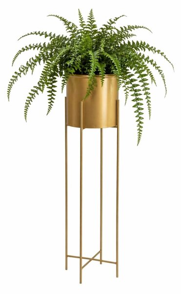 KOVOVÝ KVĚTINÁČ SE STOJÁNEM GOLDEN 95X21 CM ZLATÁ