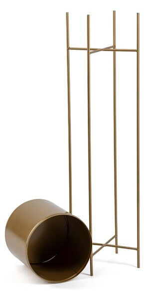 KOVOVÝ KVĚTINÁČ SE STOJÁNEM GOLDEN 95X21 CM ZLATÁ