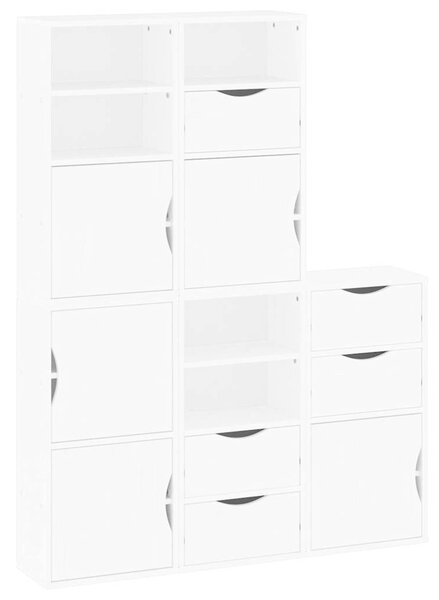 Boční skříňky 5 ks "ODDA" Bílá 40x24x79 cm Borovicový masiv 3365357