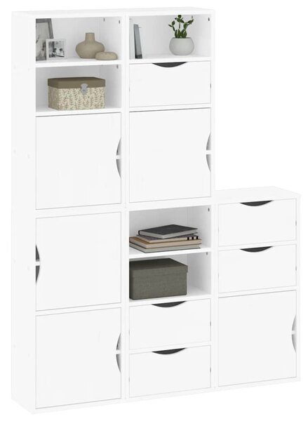 Boční skříňky 5 ks "ODDA" Bílá 40x24x79 cm Borovicový masiv 3365357