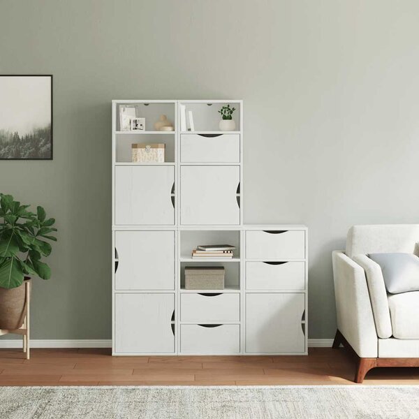 Boční skříňky 5 ks "ODDA" Bílá 40x24x79 cm Borovicový masiv 3365357