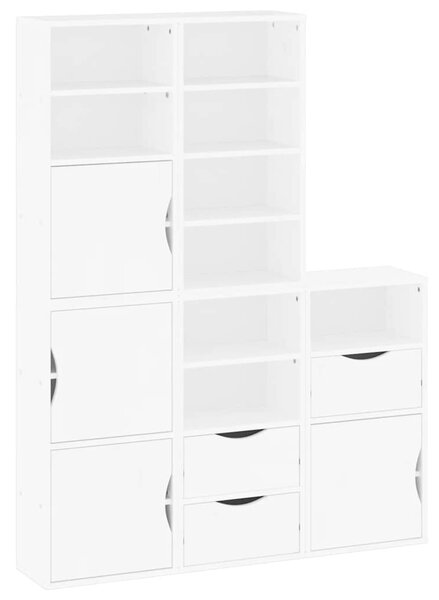 Boční skříňky 5 ks "ODDA" Bílá 40x24x79 cm Borovicový masiv 3365361
