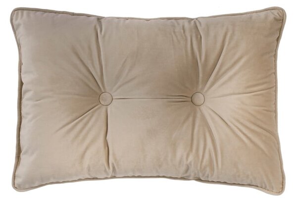 Světle béžový polštář Tiseco Home Studio Velvet Button, 40 x 60 cm