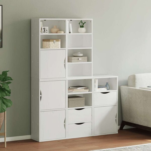 Boční skříňky 5 ks "ODDA" Bílá 40x24x79 cm Borovicový masiv 3365361