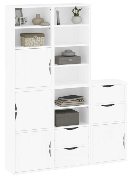 Boční skříňky 5 ks "ODDA" Bílá 40x24x79 cm Borovicový masiv 3365359