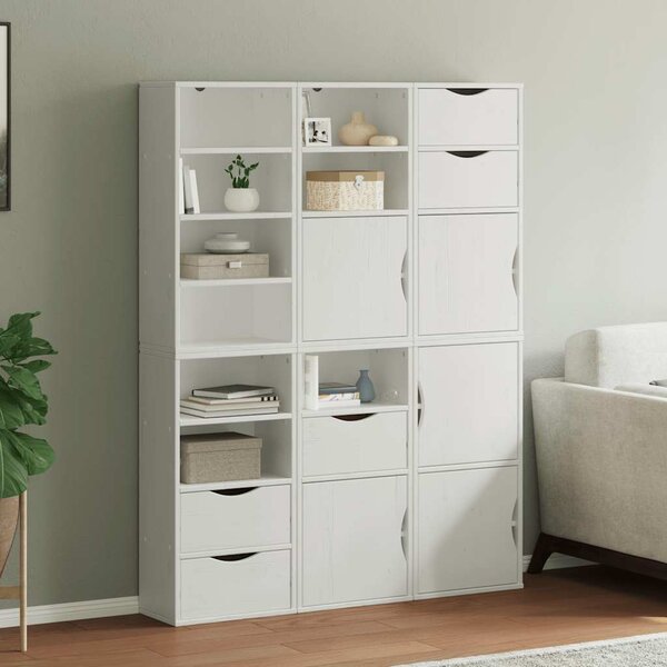 Boční skříňky 6 ks "ODDA" Bílá 40x24x79 cm Borovicový masiv 3365355