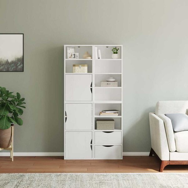Boční skříňky 4 ks "ODDA" Bílá 40x24x79 cm Borovicový masiv 3365353