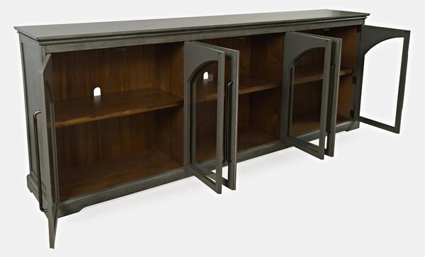 LivinHill Komoda Avola 244 cm z masivu šalvějově šedá