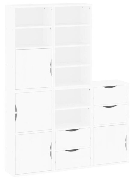 Boční skříňky 5 ks "ODDA" Bílá 40x24x79 cm Borovicový masiv 3365359