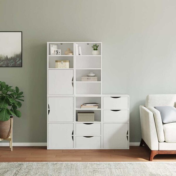 Boční skříňky 5 ks "ODDA" Bílá 40x24x79 cm Borovicový masiv 3365359