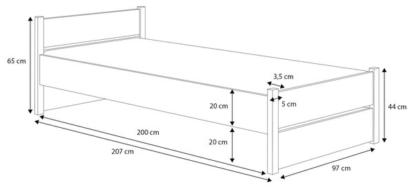 Dětská postel 200x90 cm. Akce -12%
