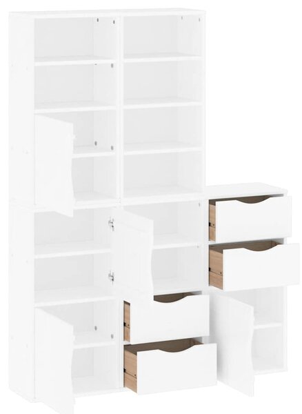 Boční skříňky 5 ks "ODDA" Bílá 40x24x79 cm Borovicový masiv 3365359