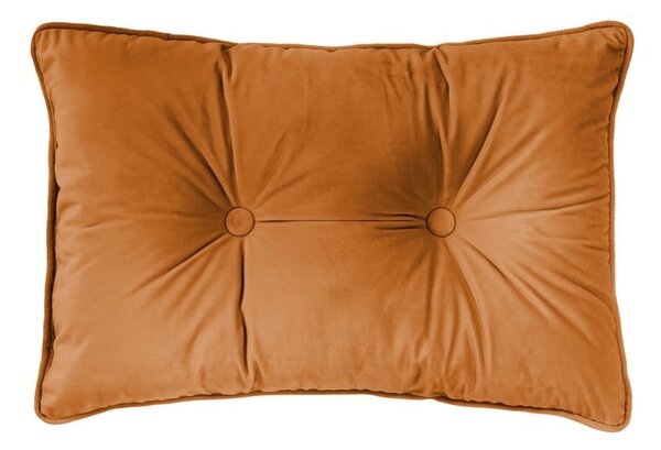 Oranžový polštář Tiseco Home Studio Velvet Button, 40 x 60 cm