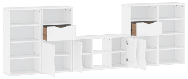 5 kusů TV skříněk s úložným prostorem bílá Borovicový masiv 3365371