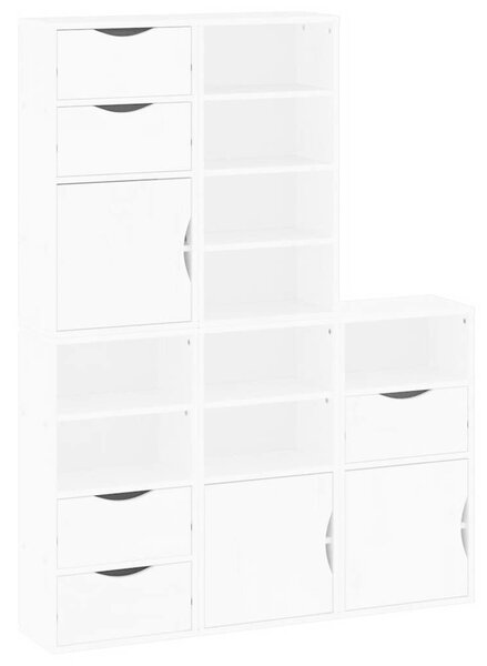 Boční skříňky 5 ks "ODDA" Bílá 40x24x79 cm Borovicový masiv 3365367