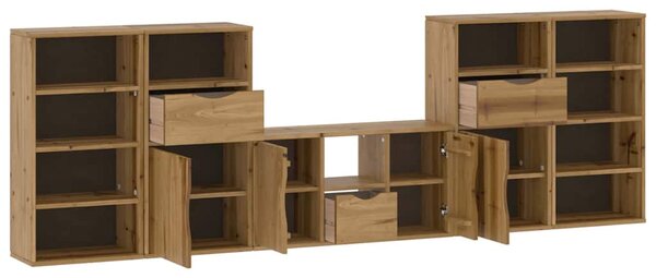 5 kusů TV skříněk s úložným prostorem "ODDA" Borovicový masiv 3365378