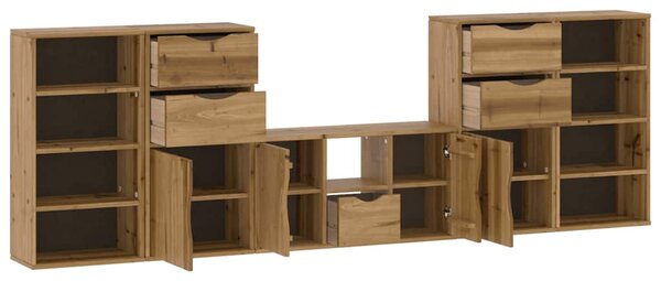 5 kusů TV skříněk s úložným prostorem "ODDA" Borovicový masiv 3365376