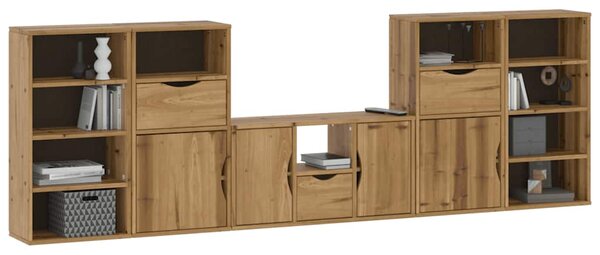 5 kusů TV skříněk s úložným prostorem "ODDA" Borovicový masiv 3365378