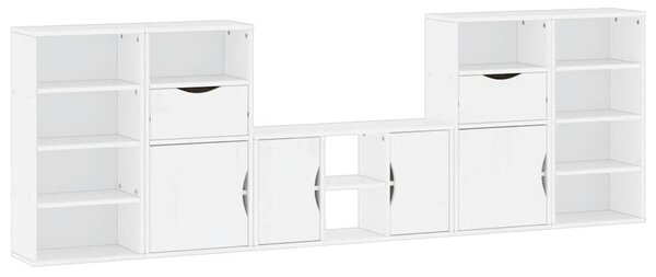 5 kusů TV skříněk s úložným prostorem bílá Borovicový masiv 3365371