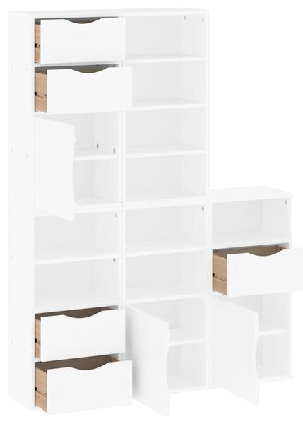 Boční skříňky 5 ks "ODDA" Bílá 40x24x79 cm Borovicový masiv 3365367