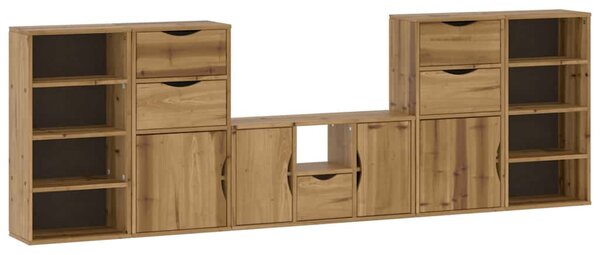5 kusů TV skříněk s úložným prostorem "ODDA" Borovicový masiv 3365376