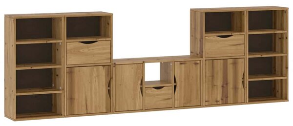 5 kusů TV skříněk s úložným prostorem "ODDA" Borovicový masiv 3365378