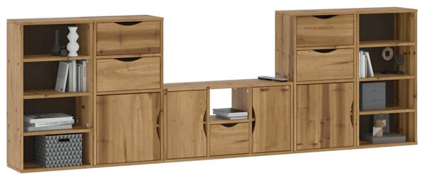 5 kusů TV skříněk s úložným prostorem "ODDA" Borovicový masiv 3365376