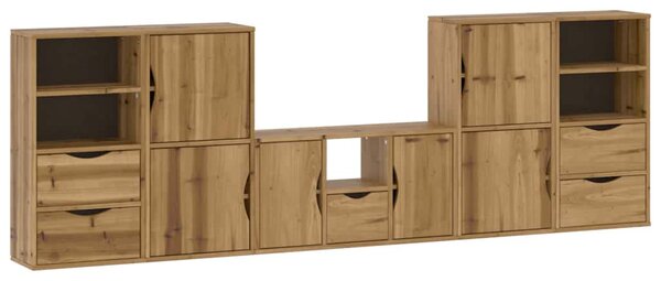 5 kusů TV skříněk s úložným prostorem "ODDA" Borovicový masiv 3365382