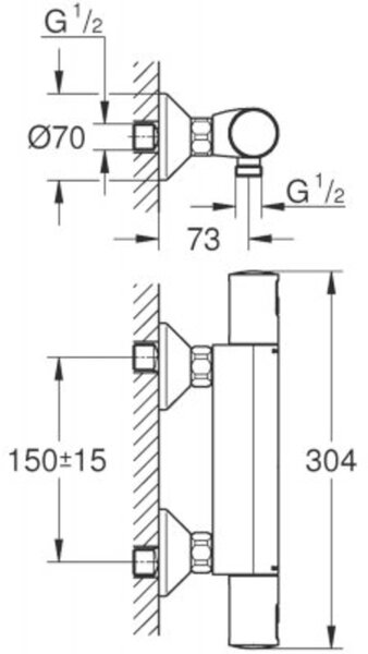Grohe Precision sprchová baterie nastěnná s termostatem černá 345942430