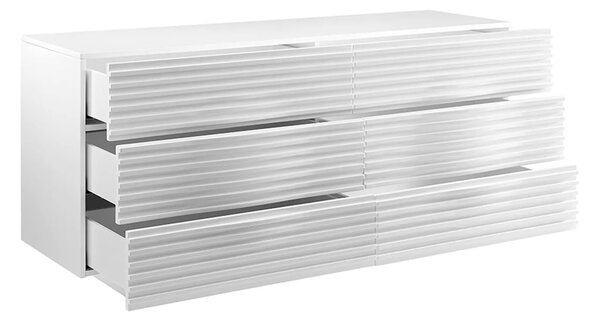 LivinHill Komoda Hudson 160 cm bílá/chrom