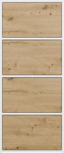 BDW, komoda se 4 dvířky, ALMA, systém Tip-ON, 50 × 119 × 40 cm, bílá / dub Artisan