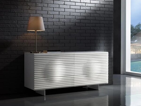 LivinHill Komoda Hudson 160 cm bílá/chrom