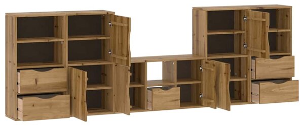 5 kusů TV skříněk s úložným prostorem "ODDA" Borovicový masiv 3365382