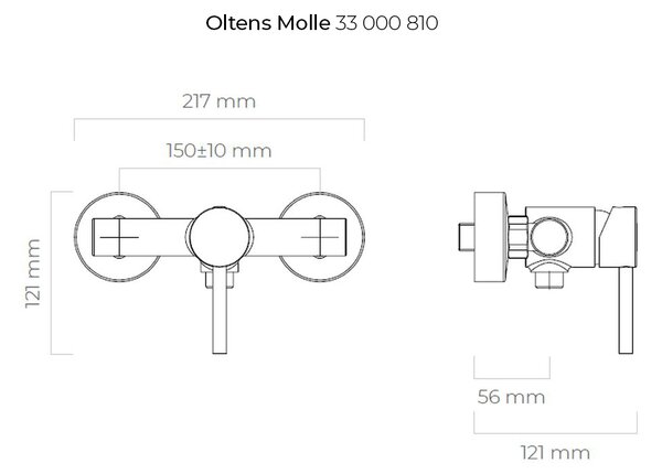 Oltens Molle sprchová baterie nastěnná broušené zlato 33000810