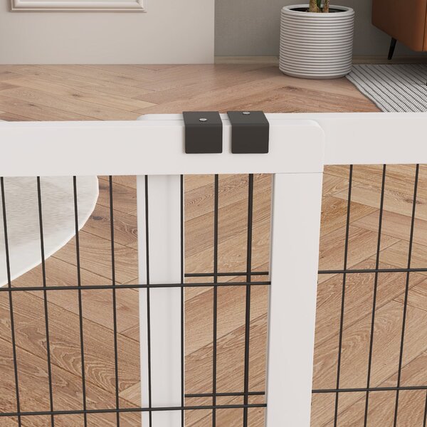 PawHut Bezpečnostní zábrana pro psy, 2-panely, nastavitelná šířka 63-106L x 44W x 67H cm, pro schody, dveře, chodby, vyrobená z borovicového dřeva a o