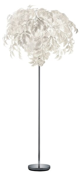 Bílá stojací lampa Trio Leavy, výška 180 cm