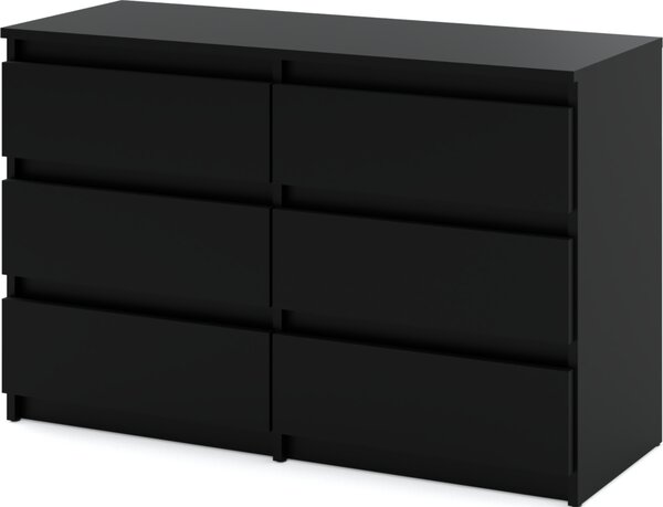 StivMoebel | Komoda se 6 zásuvkami - 100 cm - Černá - Funkčnost - Elegance - Loft styl