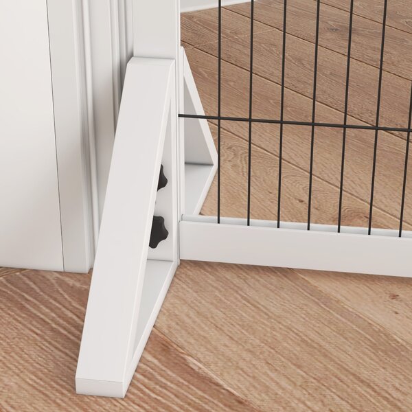 PawHut Bezpečnostní zábrana pro psy, 2-panely, nastavitelná šířka 63-106L x 44W x 67H cm, pro schody, dveře, chodby, vyrobená z borovicového dřeva a o