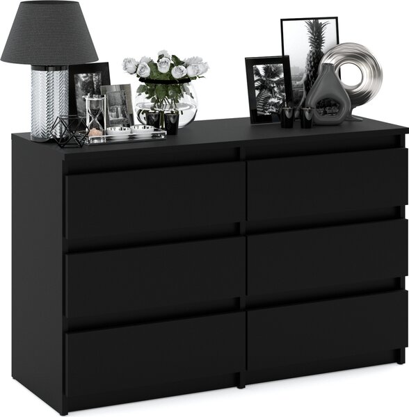 StivMoebel | Komoda se 6 zásuvkami - 100 cm - Černá - Funkčnost - Elegance - Loft styl