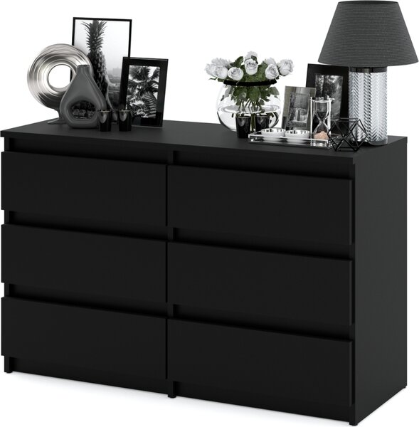 StivMoebel | Komoda se 6 zásuvkami - 100 cm - Černá - Funkčnost - Elegance - Loft styl
