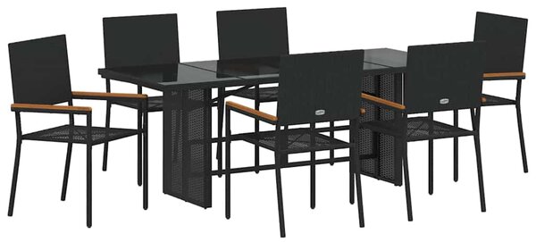 Zahradní jídelní souprava 7 ks Černá polyratan 3365424