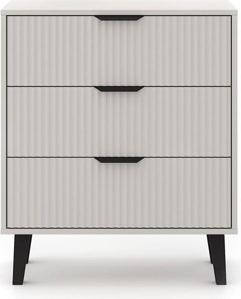 BDW, komoda Scandi, se 3 zásuvkami, ložnice, 80×40×75cm, kašmír