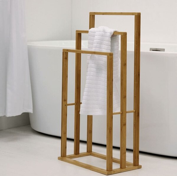 Koupelnový věšák na ručníky BAMBOO, 3 ramenný