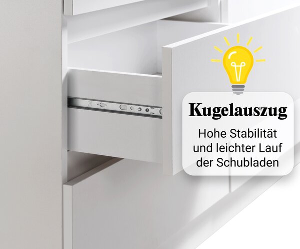 Komoda se 6 zásuvkami 140x78 cm komoda bílá dřevěná skříň komoda příborník příborník příborník organizér šířka 140 cm výška 78 cm