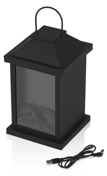 EASYmaxx LED lucerna s plamenem, kovová, 4,5 V, černá, prvotřídní zboží