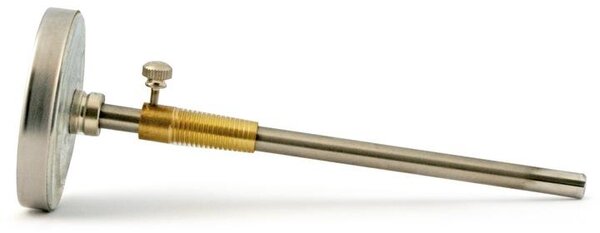Teploměr 0–500 °C pro pec na pizzu, kamennou pec, pec na dřevo, elektrickou pec, udírnu | Ø 63 mm, číselníková sonda: 300 mm, nerezová ocel