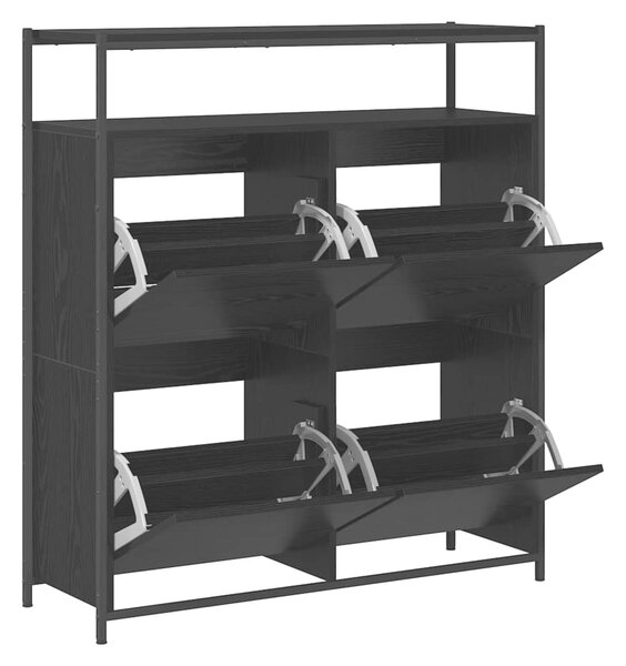 Skříň na obuv 100 x 34 x 112 cm Kompozitní dřevo Černý dub 3365549