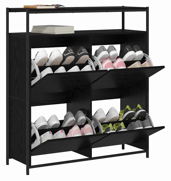 Skříň na obuv 100 x 34 x 112 cm Kompozitní dřevo Černý dub 3365549