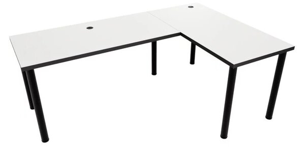 Rohový herní pc stůl Gamer N (bílá + černá) (P). 1054970